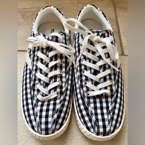 NWOT Tretorn Nylite Plus Blue and White Gingham Sneakers sz 8